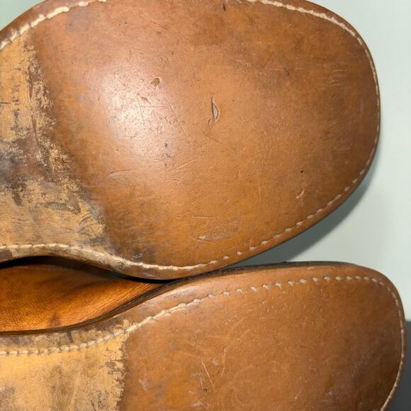 Vintage 70’s Campus Boots Kinney Shoes Tan Leather Pull on Boots Women’s 9.5 - Picture 8 of 8